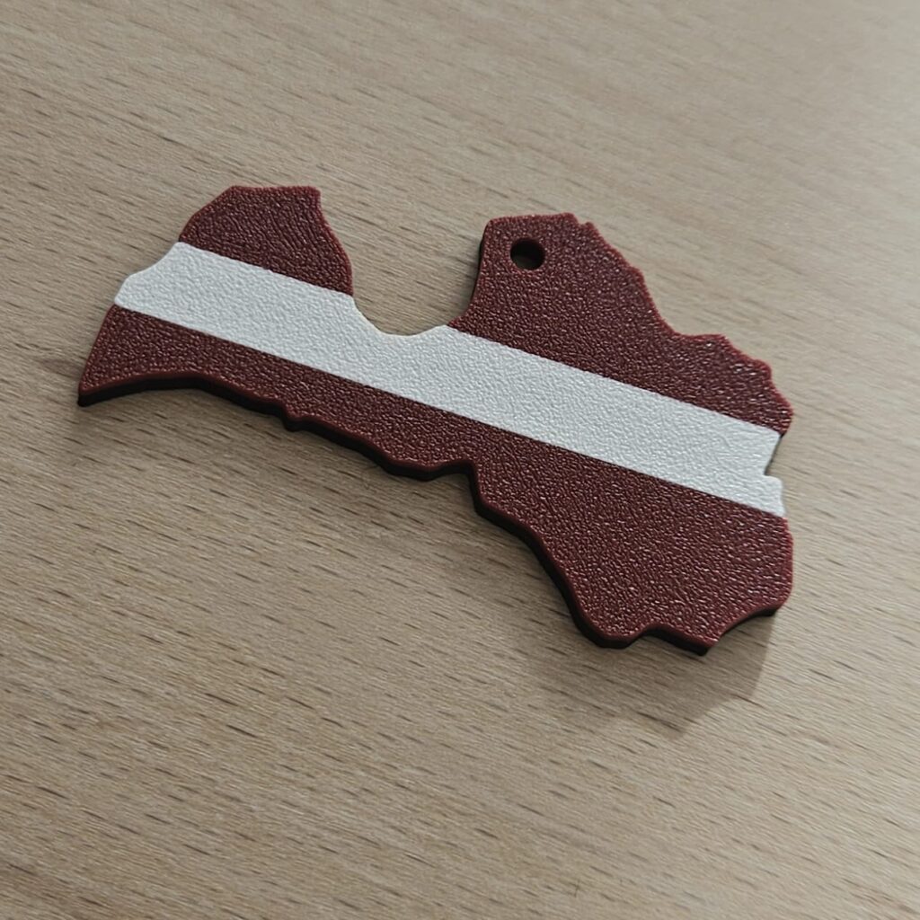Latvian flag keychain